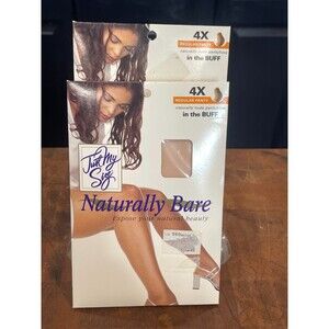 2x Leggs Just My Size 4x Regular Pantyhose Sz 4X In The Buff Naturally Bare Nude